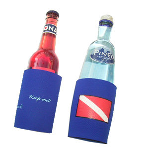 Flaschenkühler aus Neopren Halcyon-Logo