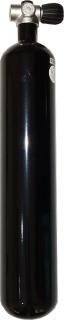 3 Liter Stahlflasche schwarz 230 Bar Rebreatherventil Luft
