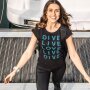 Dive Live Love T-Shirt Damen XL
