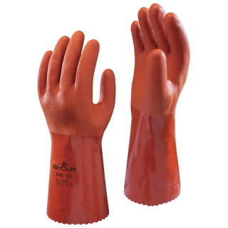 Showa Handschuhe orange gerade Manschette
