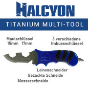 Halcyon Titanium Multitool Messer blau