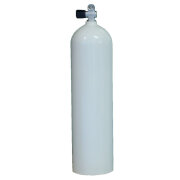MES 80 cf Alu Stage Tauchflasche weiß Luftventil erweiterbar links ohne Riggingkit